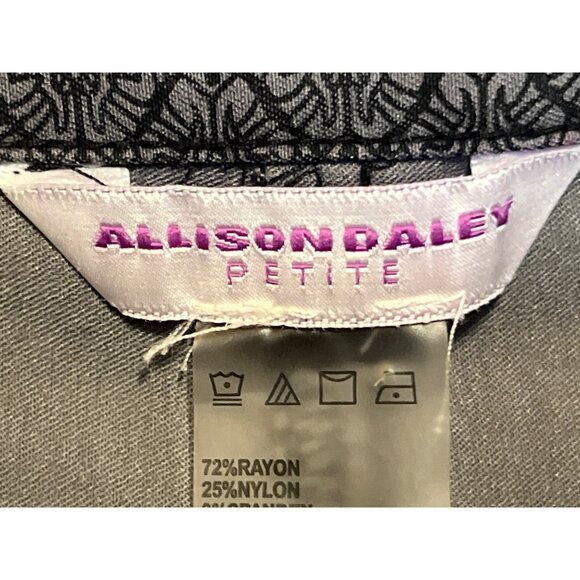 Allison Daley Petite 6P Women's Black & Pink Patterned Trousers - Picture 11 of 11